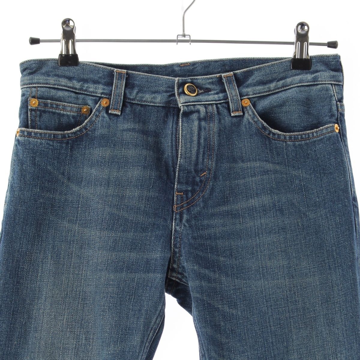 Celine Phoebe Philo Era Long Button Skinny Denim Pants 2 Blue 34 — view 3