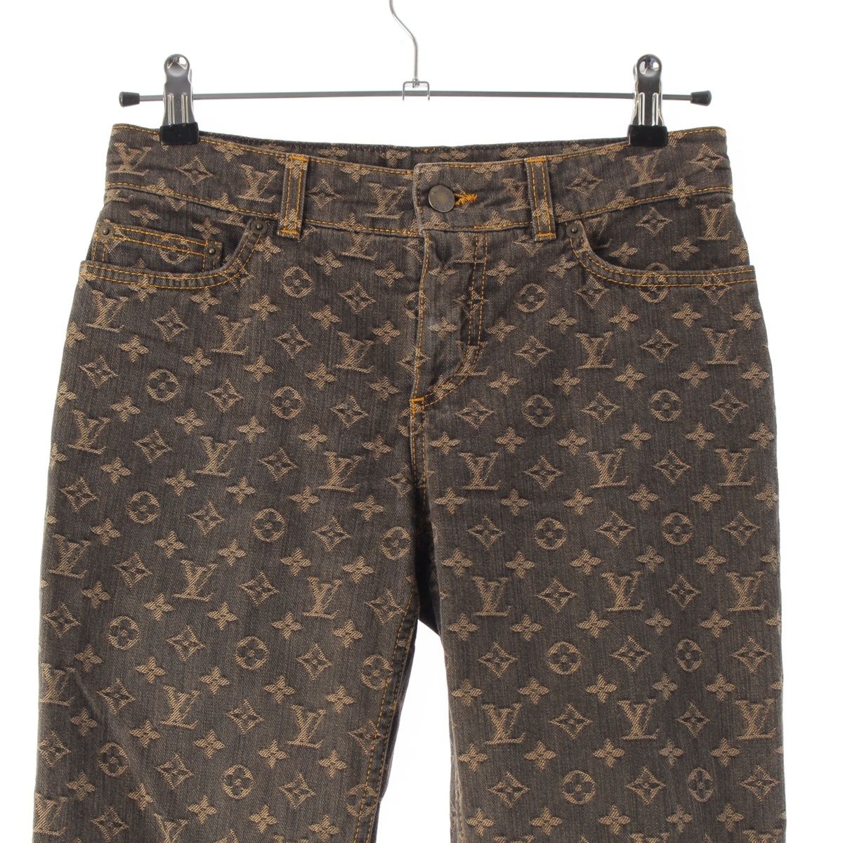 Louis Vuitton Monogram Jeans Denim Pants Brown 36 — view 3