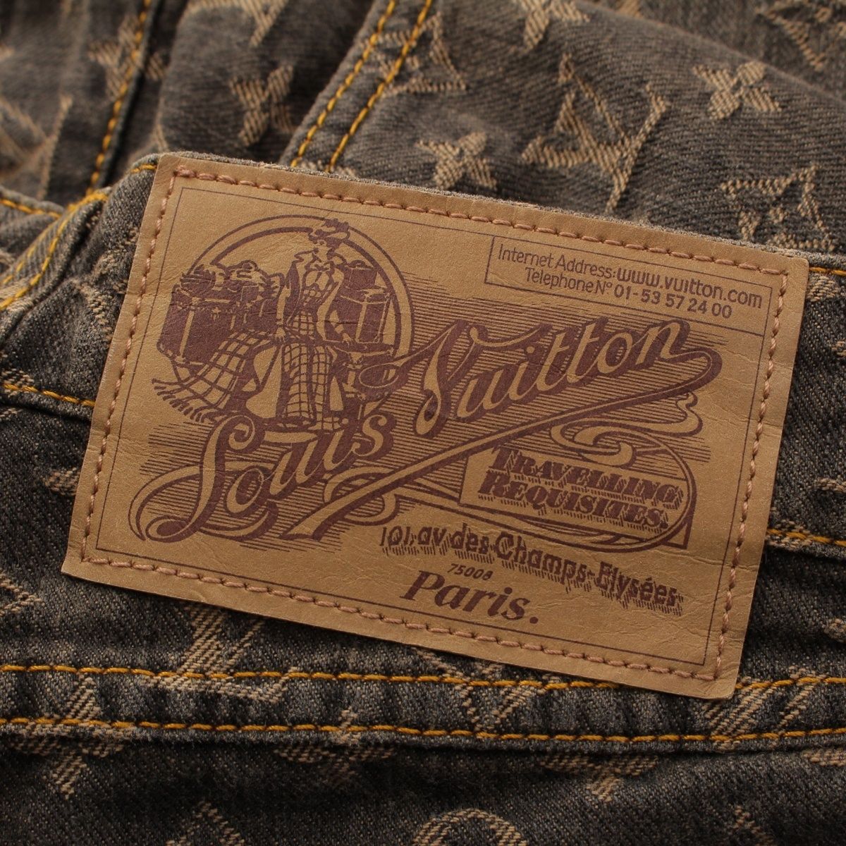 Louis Vuitton Monogram Jeans Denim Pants Brown 36 — view 7