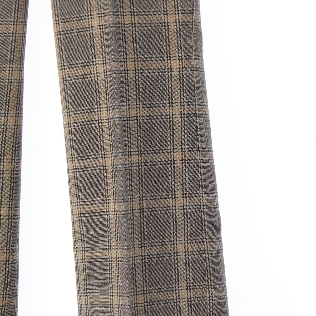 Gucci Linen Wool Check Pants Brown 34 — view 4