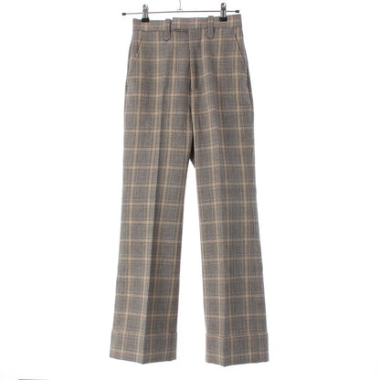 Gucci Linen Wool Check Pants Brown 34