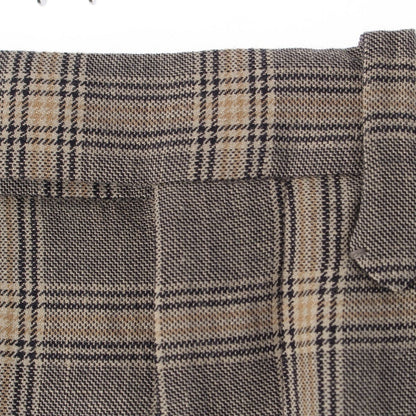 Gucci Linen Wool Check Pants Brown 34 — view 7