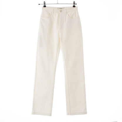 Fendi Cotton Logo Denim Pants 21 White 38