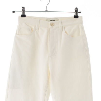 Fendi Cotton Logo Denim Pants 21 White 38 — view 3