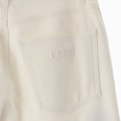 Fendi Cotton Logo Denim Pants 21 White 38 — view 7