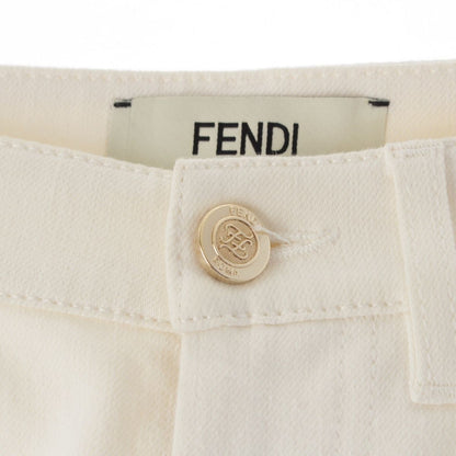 Fendi Cotton Logo Denim Pants 21 White 38 — view 6