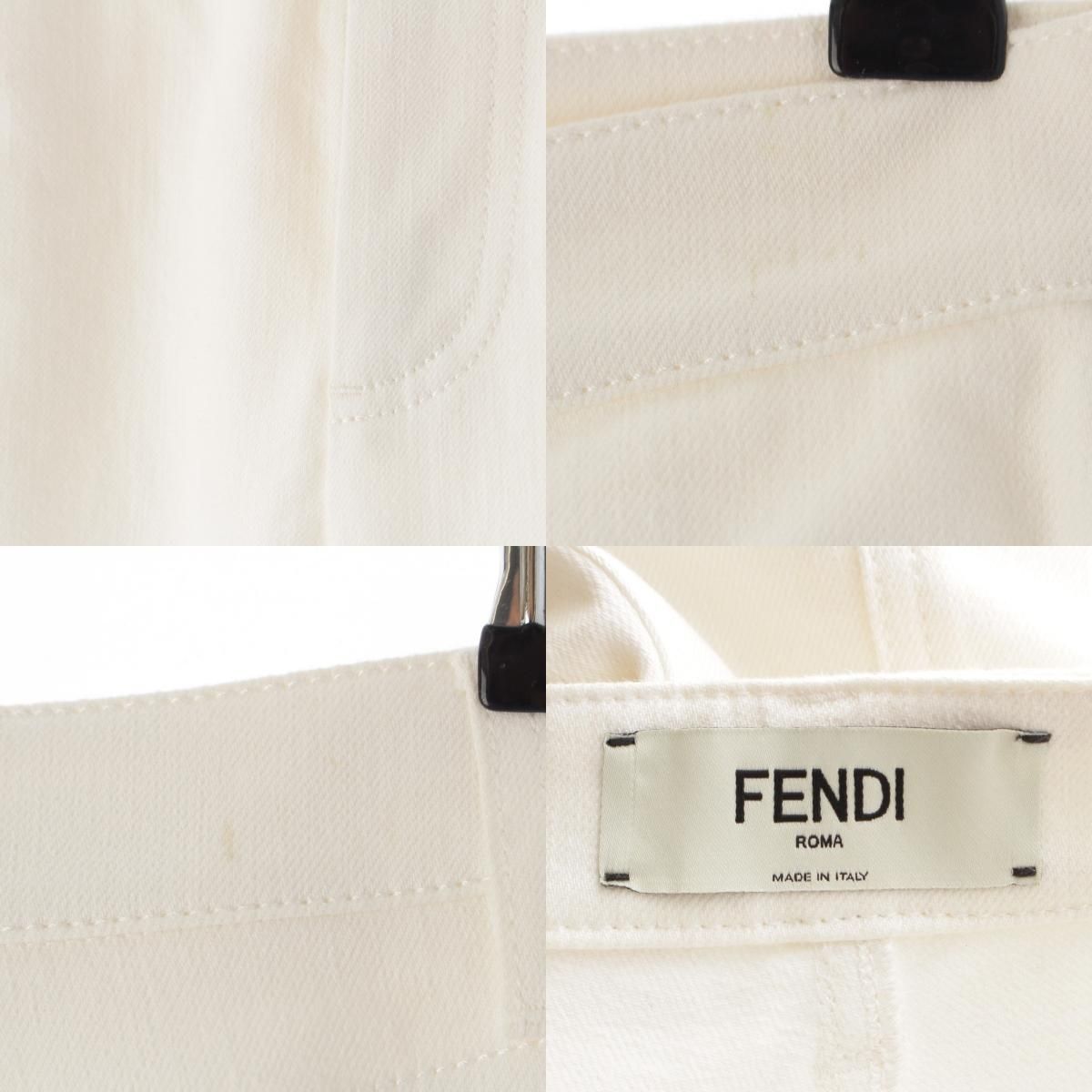 Fendi Cotton Logo Denim Pants 21 White 38 — view 9