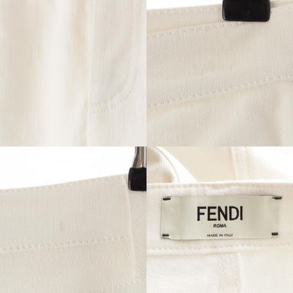Fendi Cotton Logo Denim Pants 21 White 38 — view 9