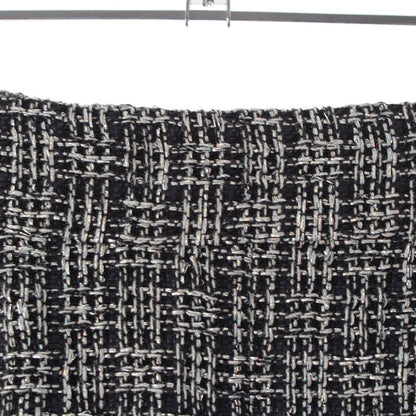 Chanel CC Logo Mixed Tweed Middle Skirt Black Silver 36 — view 3