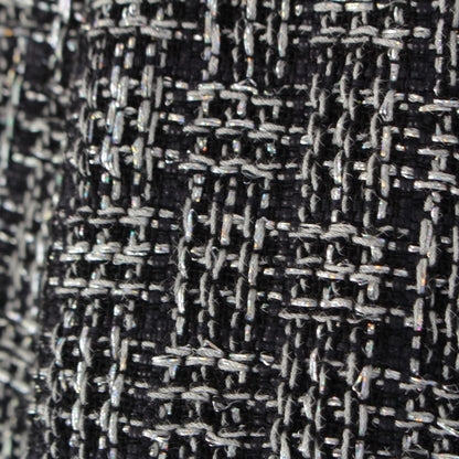 Chanel CC Logo Mixed Tweed Middle Skirt Black Silver 36 — view 5
