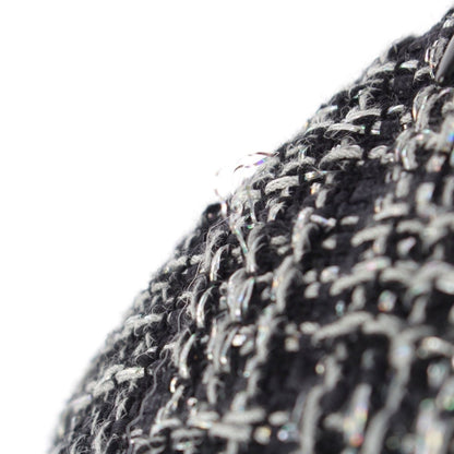 Chanel CC Logo Mixed Tweed Middle Skirt Black Silver 36 — view 7