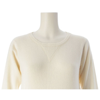 Chanel Cashmere CC Logo Patch Crew Neck Sweater Knit Top Ivory 36 — view 5