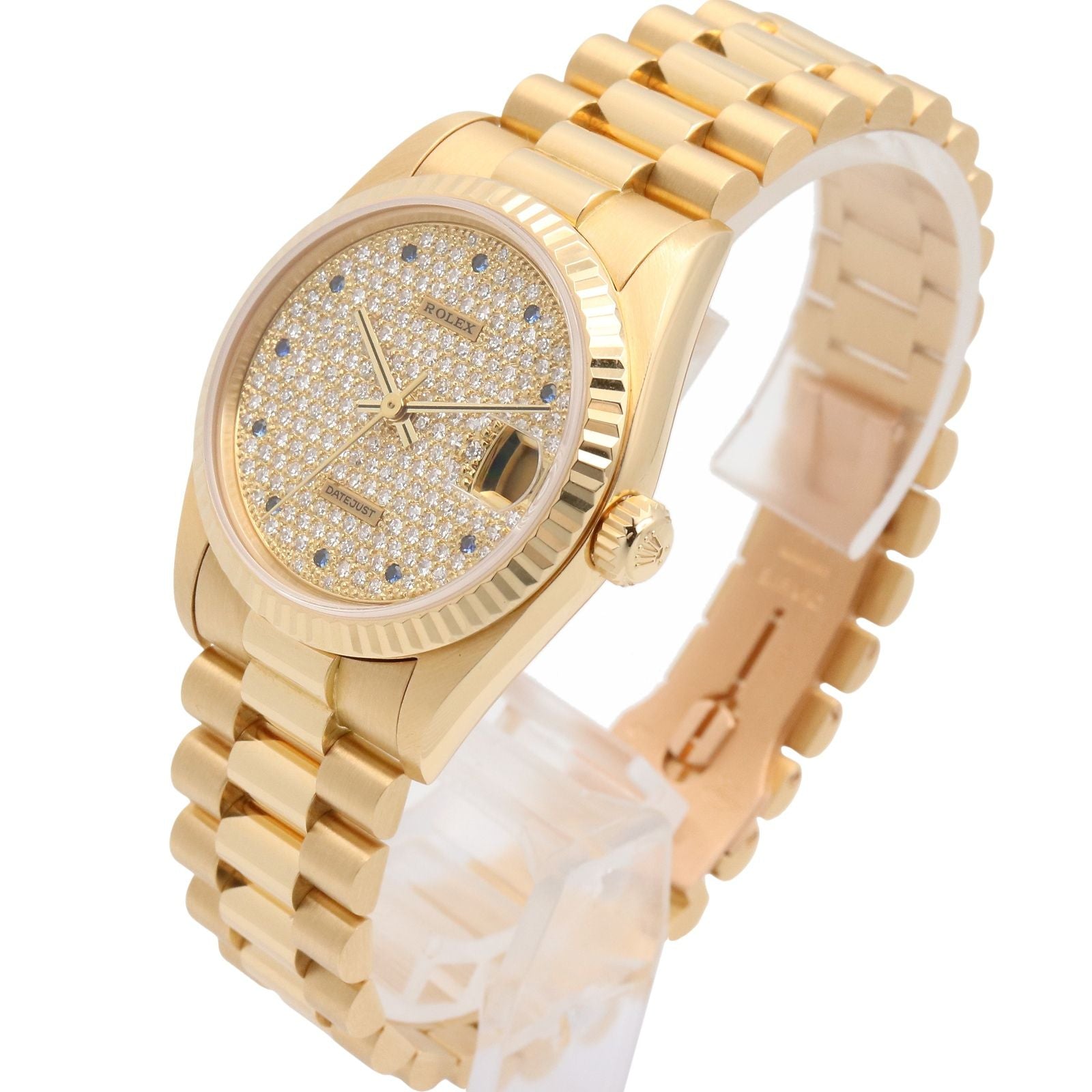 Rolex Watch Datejust Pave Diamond Saffiano L Number 18k — view 2
