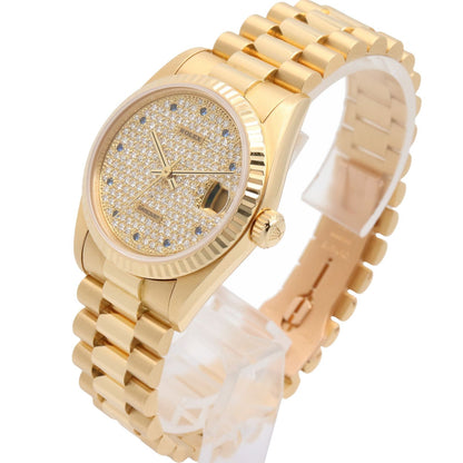 Rolex Watch Datejust Pave Diamond Saffiano L Number 18k — view 2