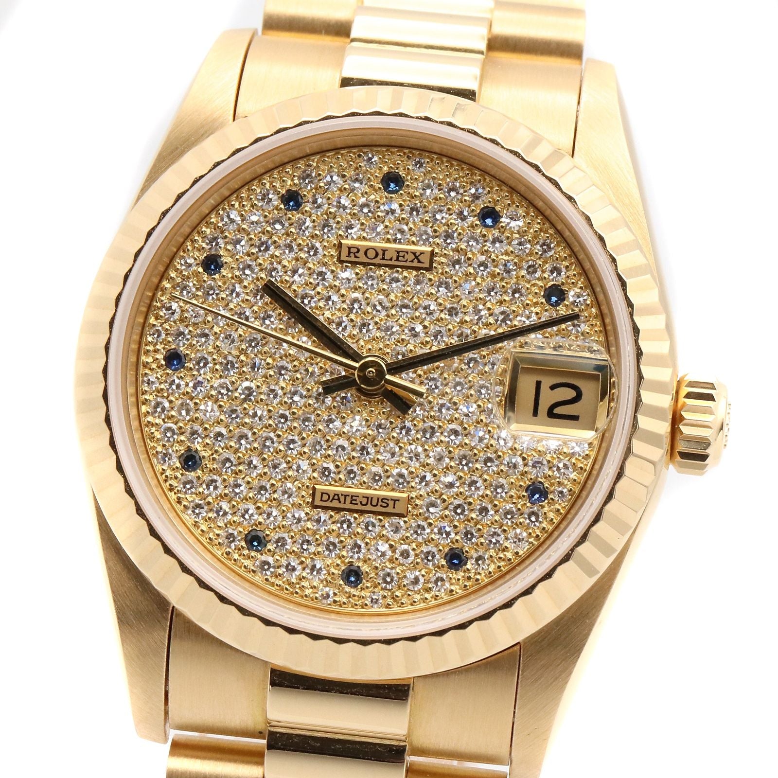 Rolex Watch Datejust Pave Diamond Saffiano L Number 18k — view 3