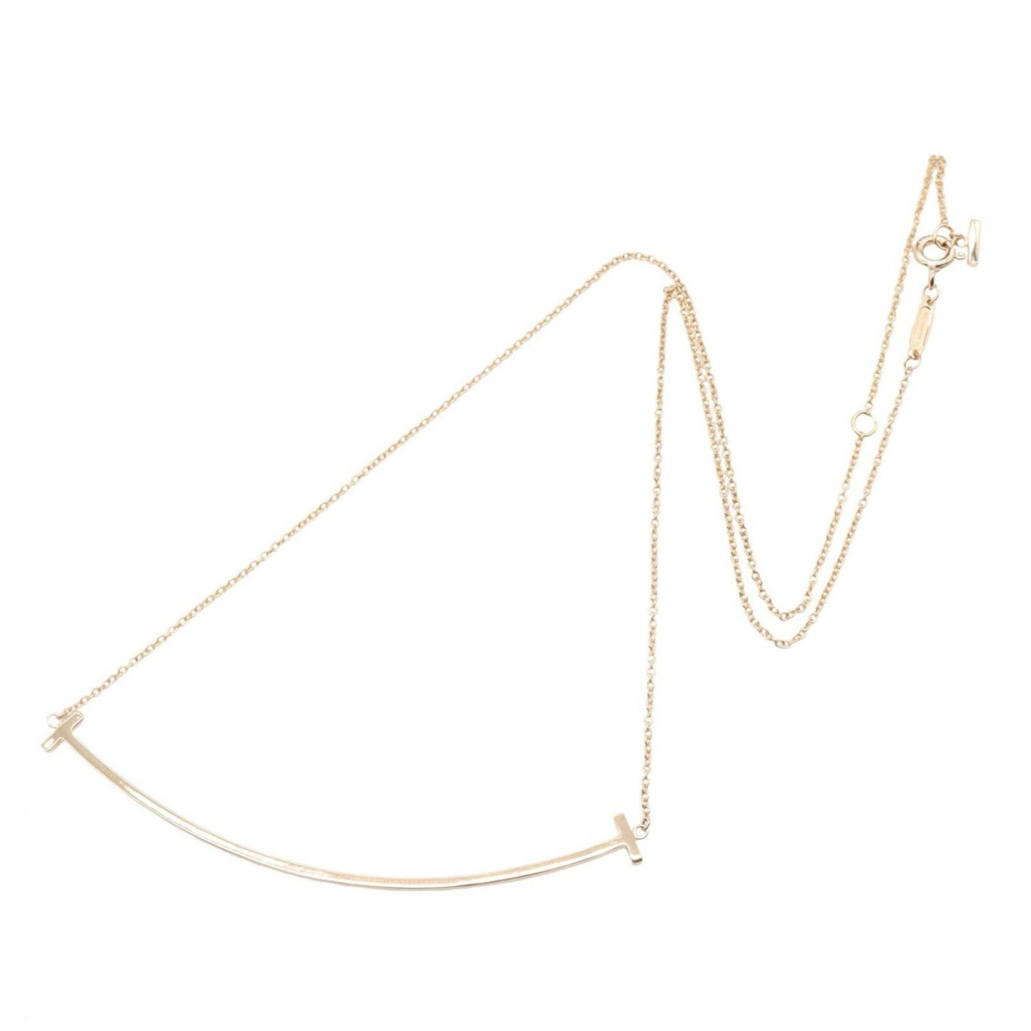 Tiffany & Co Necklace T Smile Large 40.5 45.5 cm 18k Pink Gold — view 2