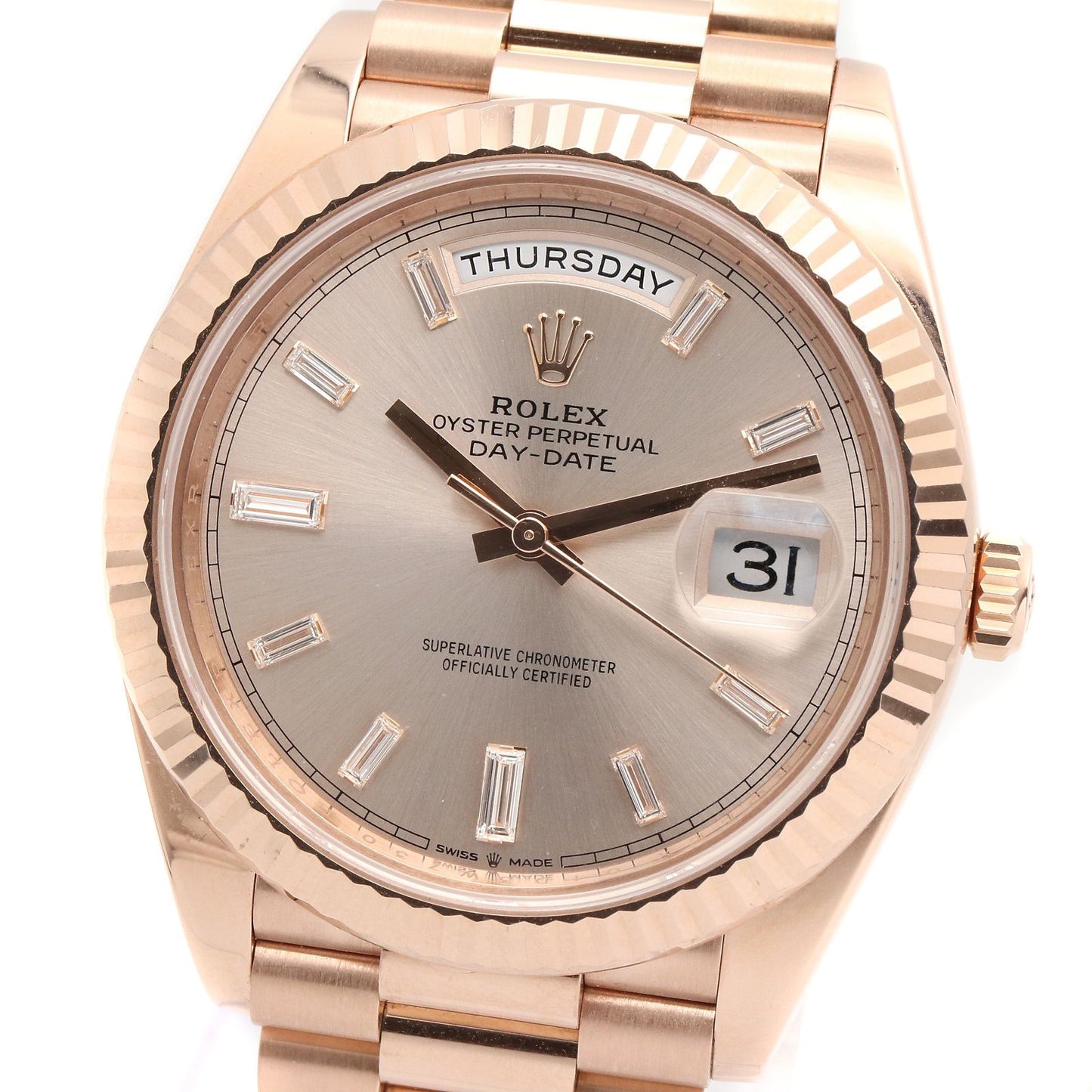 Rolex Watch Day Date Diamond Sundust 18k Pink Gold — view 3