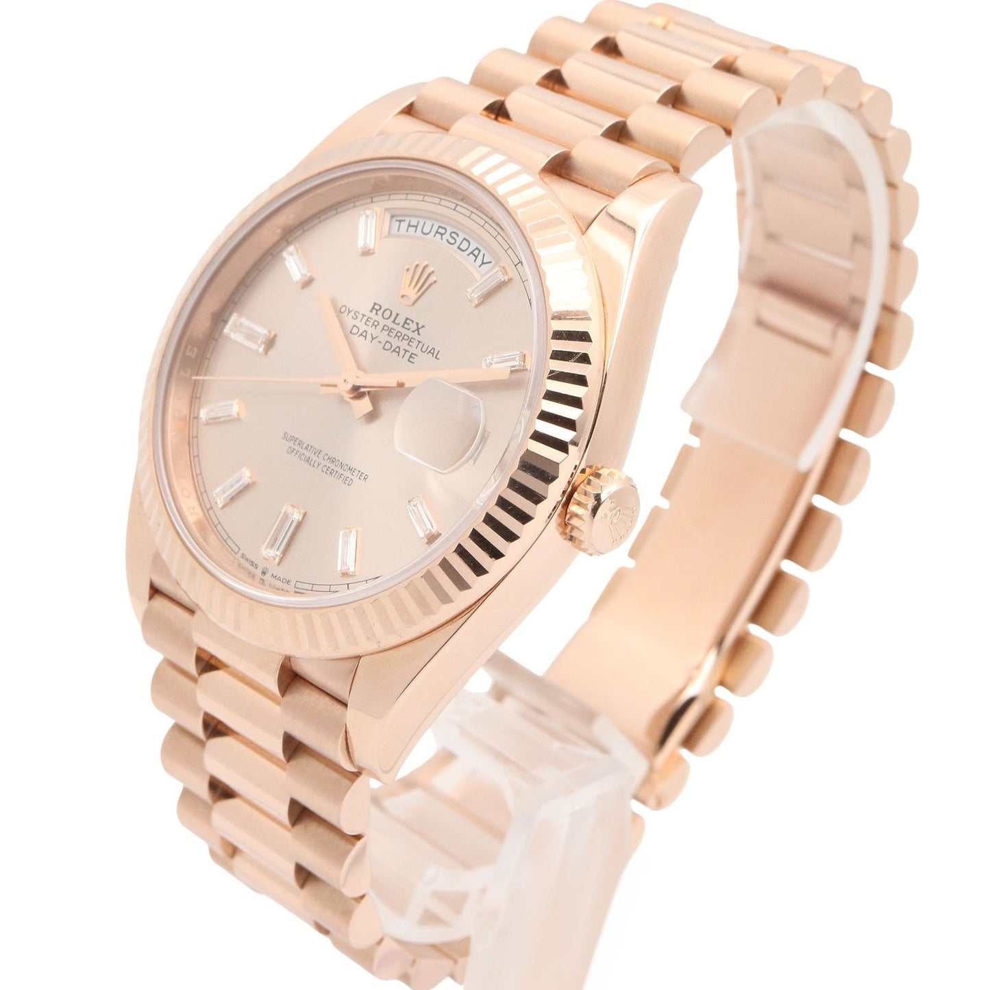 Rolex Watch Day Date Diamond Sundust 18k Pink Gold — view 2