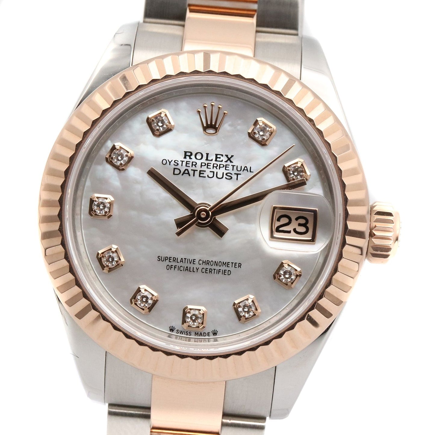 Rolex Watch Datejust Diamond WH Shell NP 18k Pink Gold Stainless Steel — view 3