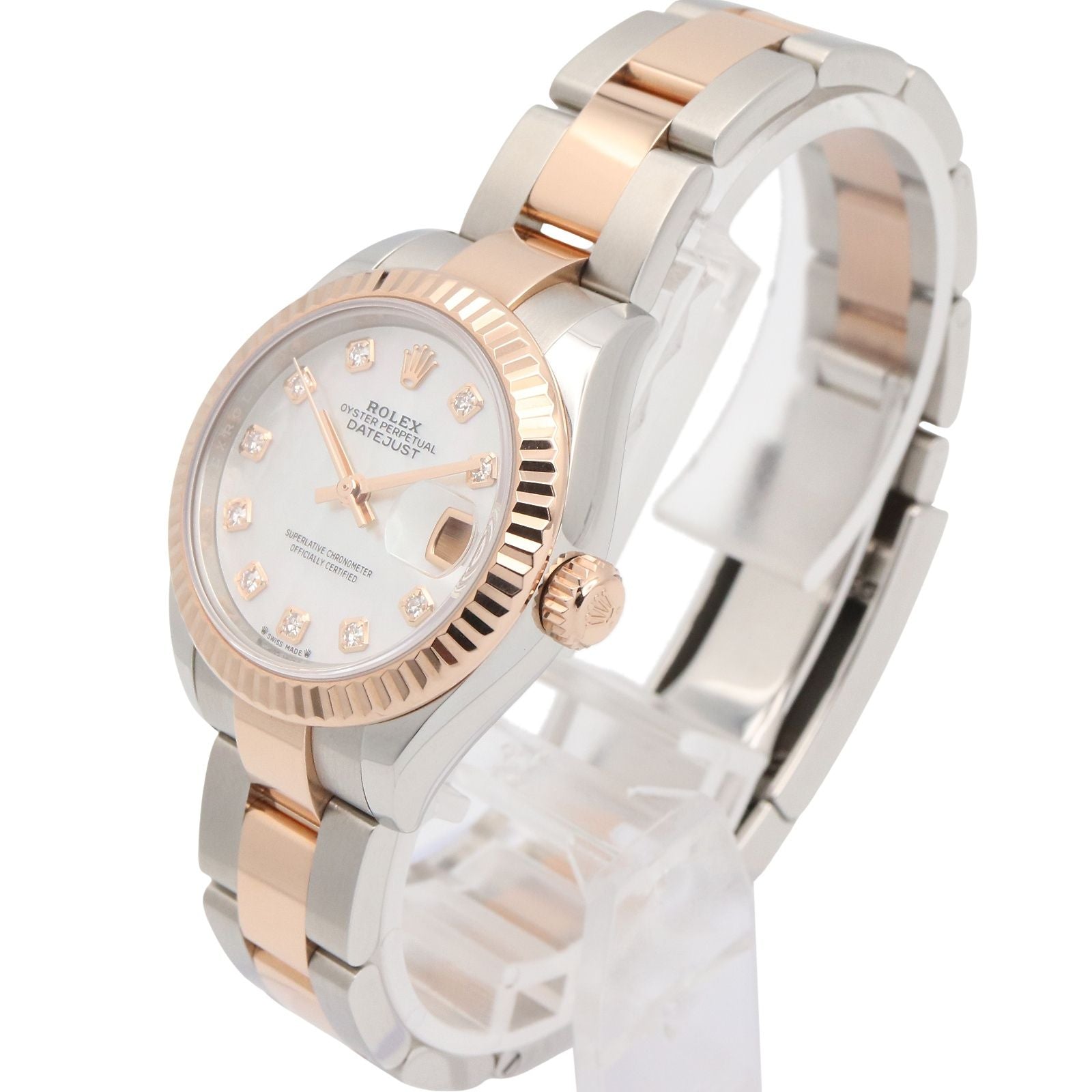 Rolex Watch Datejust Diamond WH Shell NP 18k Pink Gold Stainless Steel — view 2