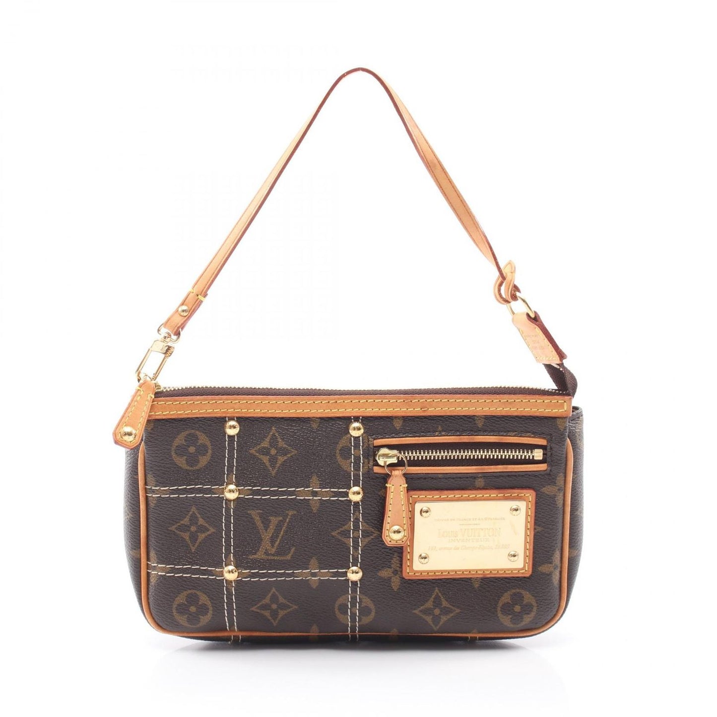 Louis Vuitton Handbag Rivet Pochette Canvas Leather