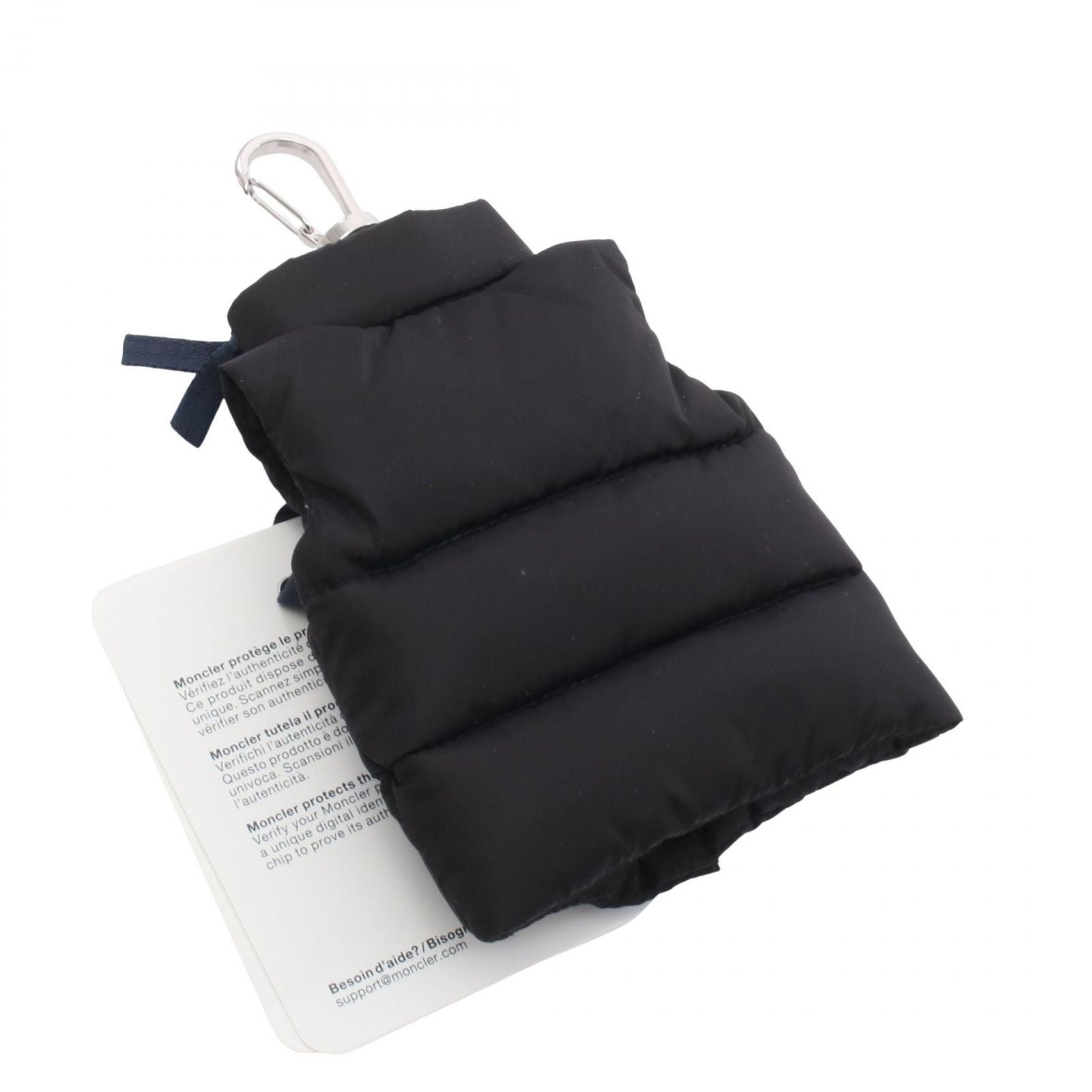 Moncler Charm Vest with Key Ring Black Nylon Leather — view 2
