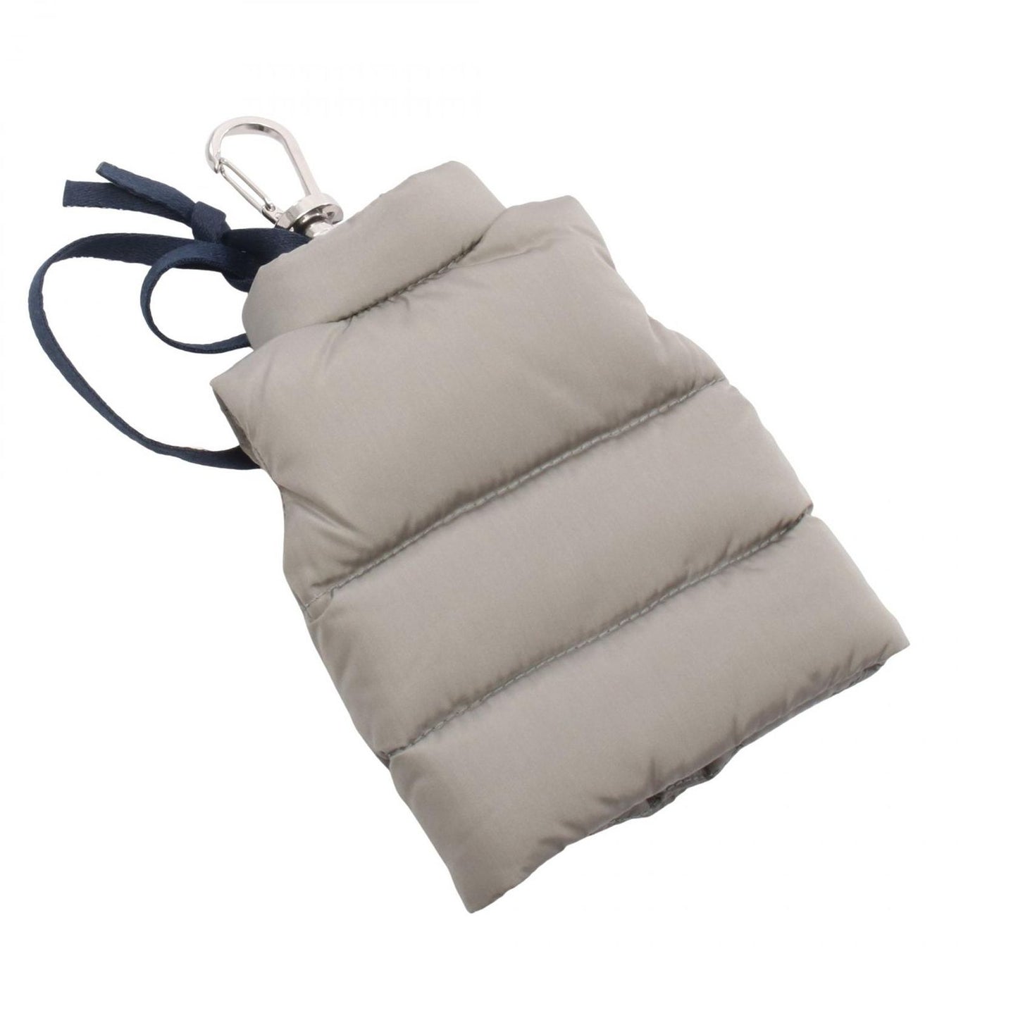 Moncler Charm Vest with Key Ring Gray Nylon Leather — view 2