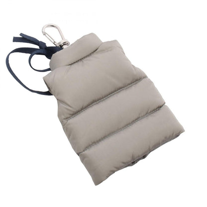 Moncler Charm Vest with Key Ring Gray Nylon Leather — view 2