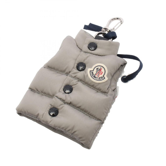 Moncler Charm Vest with Key Ring Gray Nylon Leather