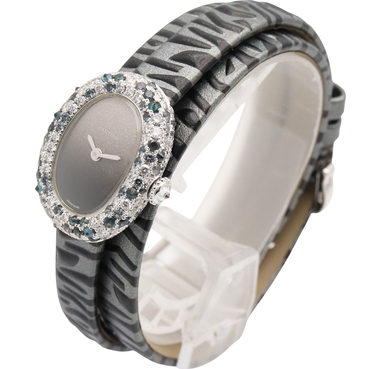 Cartier Watch Mini Vendome Gray 18k White Gold Diamond Venuir — view 2