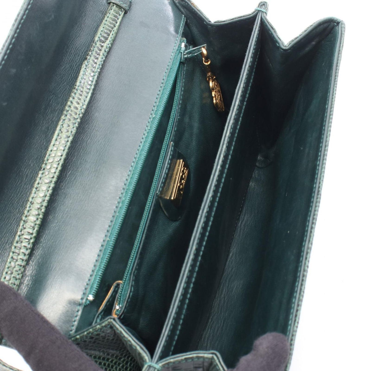 Gucci Shoulder Bag Vintage Green Exotic Leather — view 3