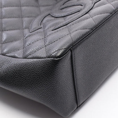 Chanel Tote Quilted Petite Shopping PST Black Caviar Leather Chain — view 8