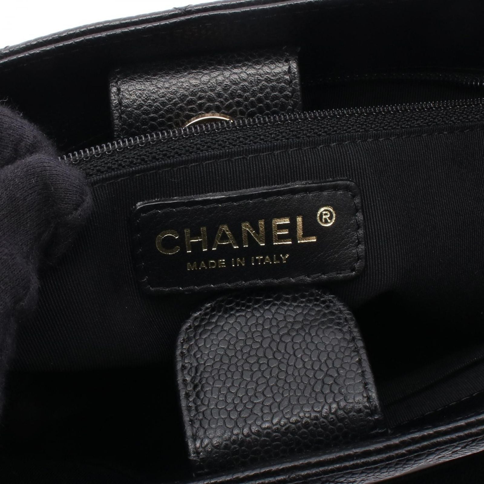 Chanel Tote Quilted Petite Shopping PST Black Caviar Leather Chain — view 4