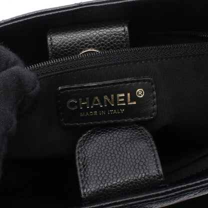 Chanel Tote Quilted Petite Shopping PST Black Caviar Leather Chain — view 4