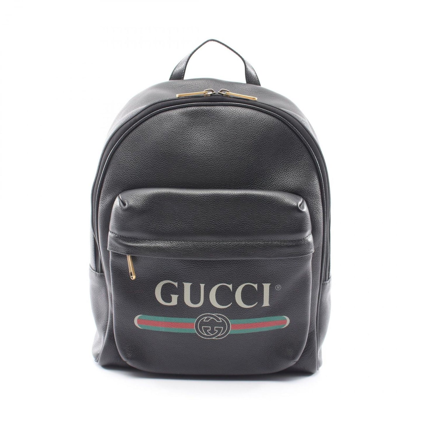 Gucci Backpack Sherry Line Black Leather Logo Print