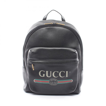 Gucci Backpack Sherry Line Black Leather Logo Print