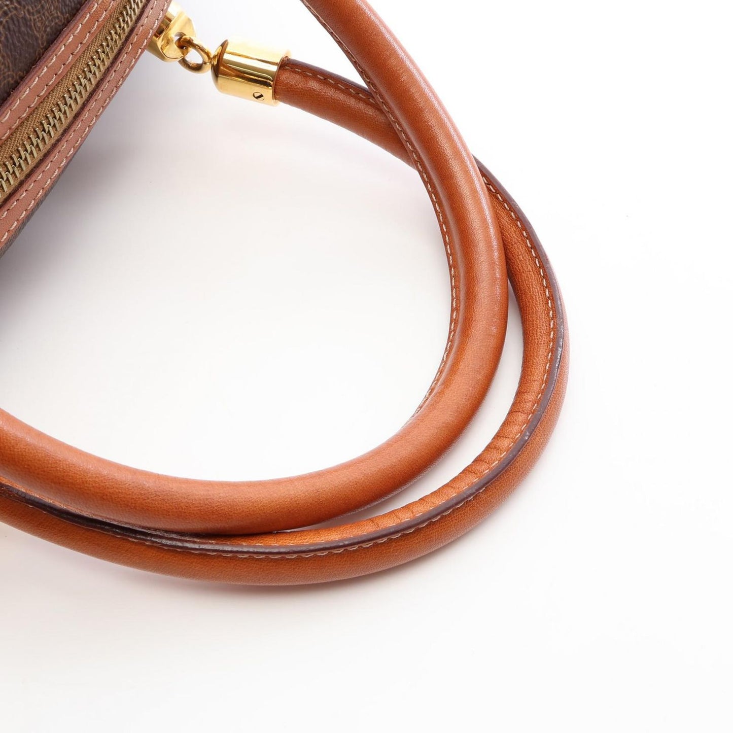 Celine Handbag Macadam Dark Brown Canvas Leather — view 6