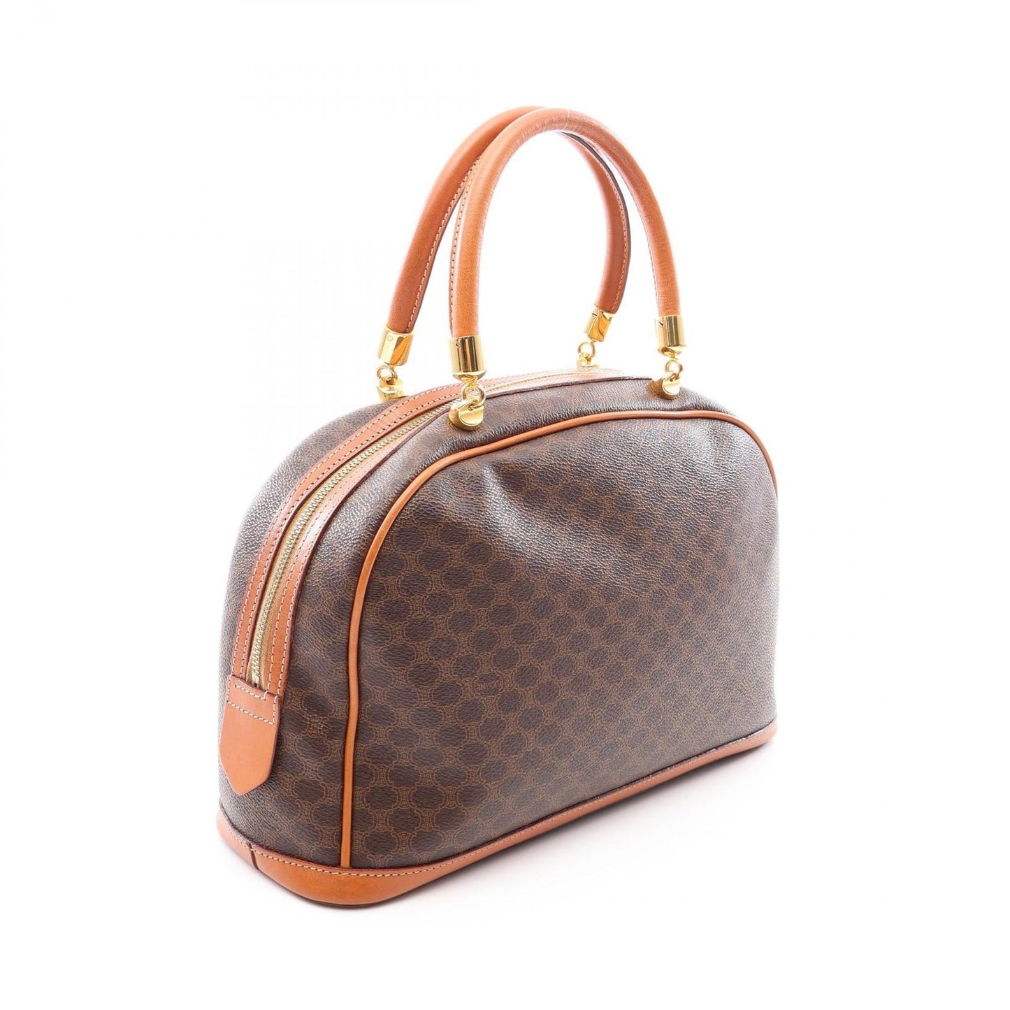 Celine Handbag Macadam Dark Brown Canvas Leather — view 2