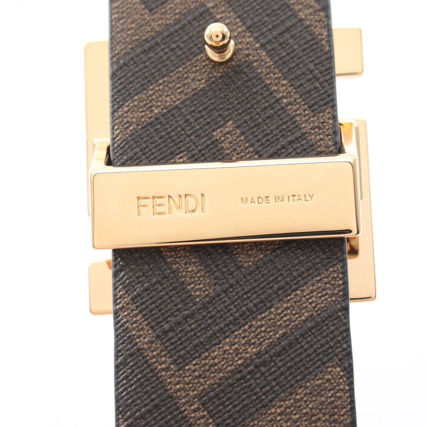 Fendi Belt Round FF Zucca Reversible Black Brown Leather — view 4