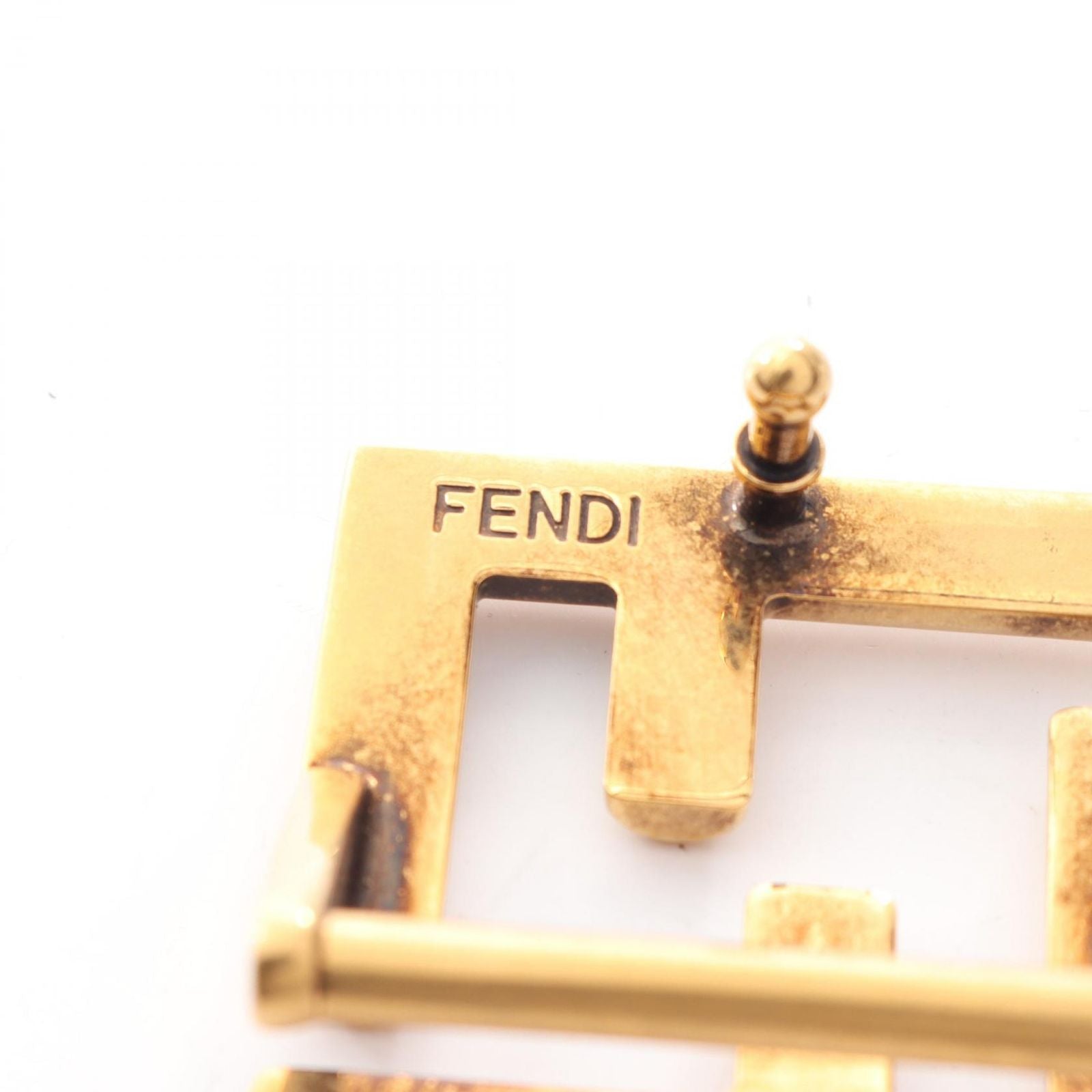Fendi Belt FF Logo Buckle Gold Reversible Black Brown Canvas Leather — view 4
