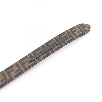 Fendi Belt FF Logo Buckle Gold Reversible Black Brown Canvas Leather — view 3