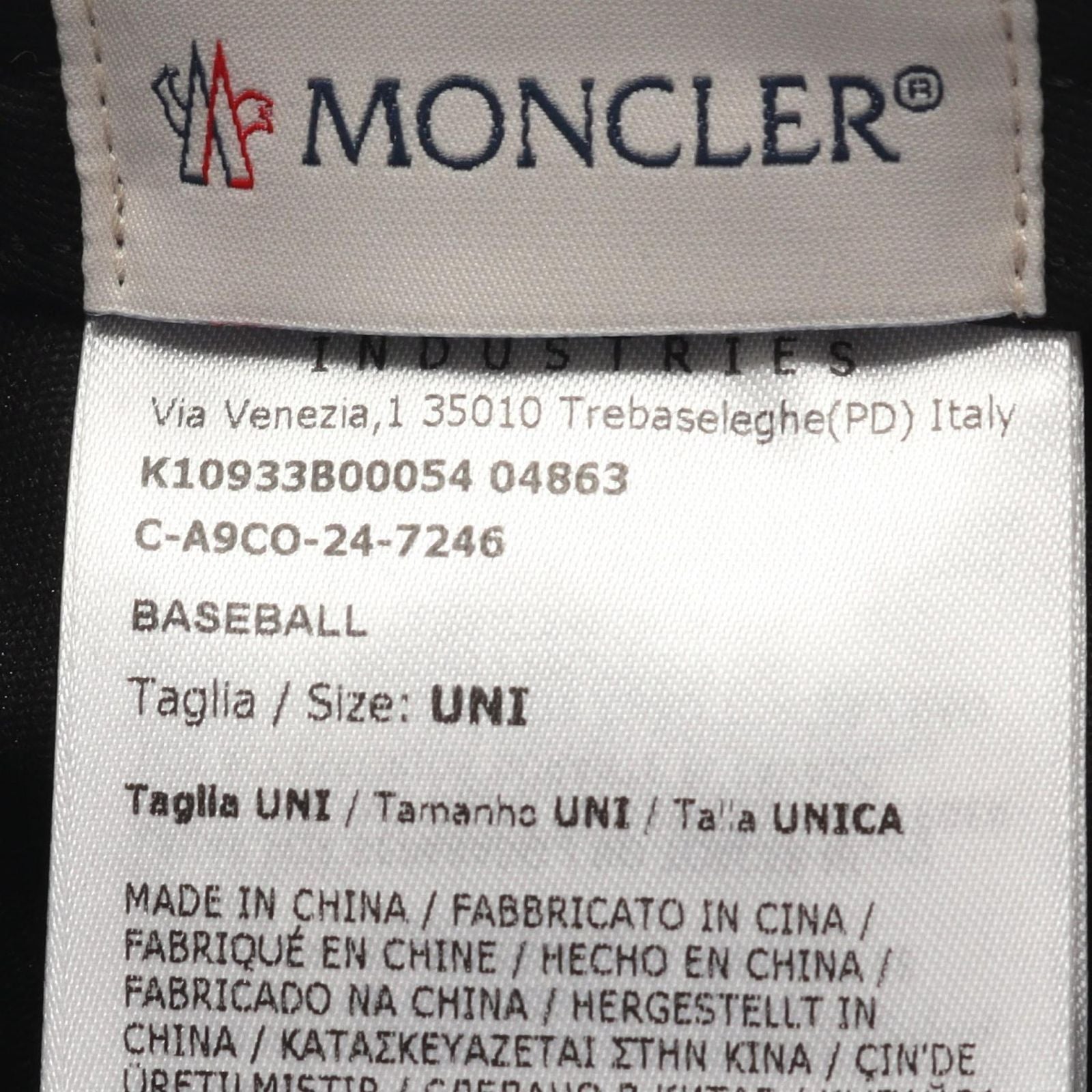 Moncler Cap Logo Embroidery Baseball Black Cap — view 6