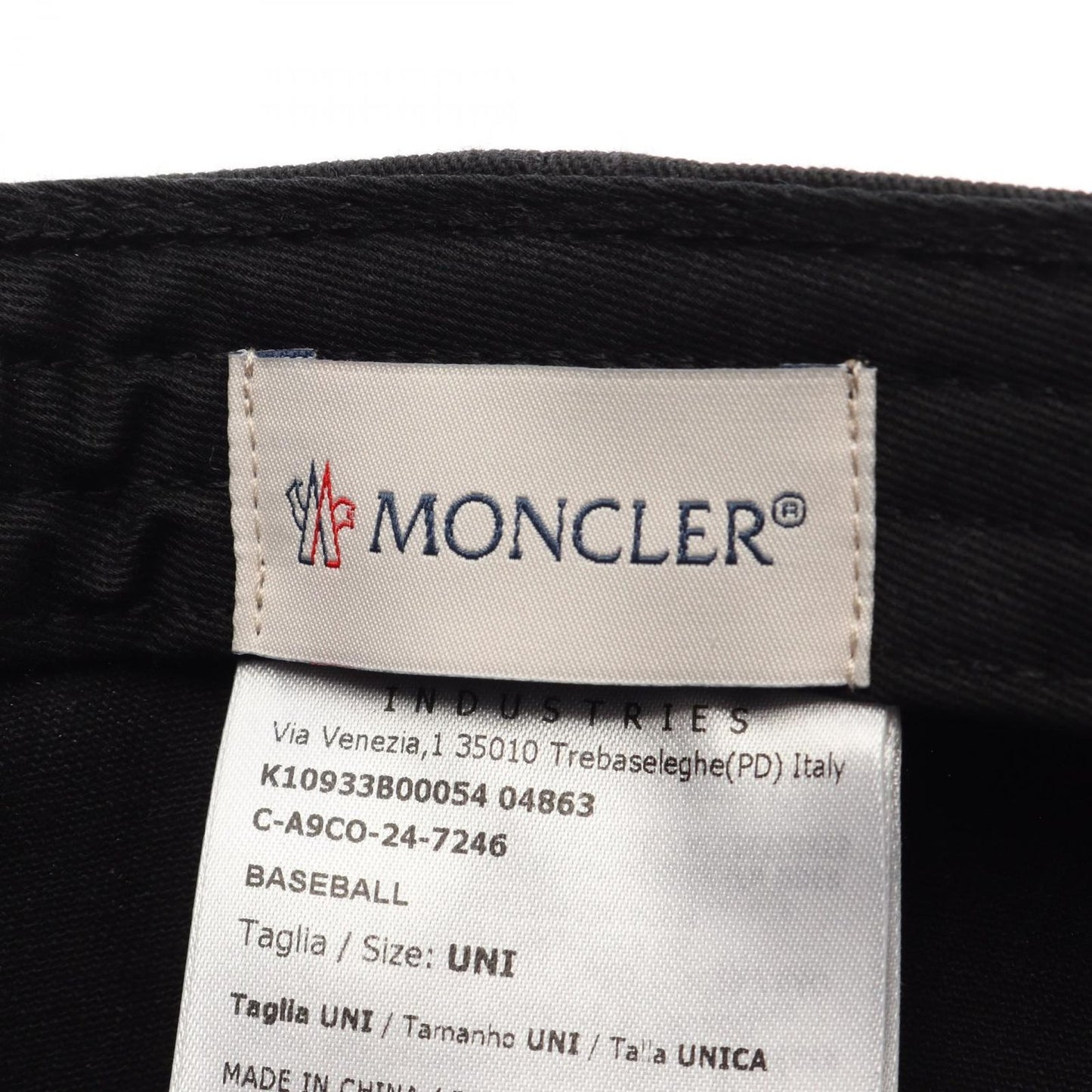 Moncler Cap Logo Embroidery Baseball Black Cap — view 4