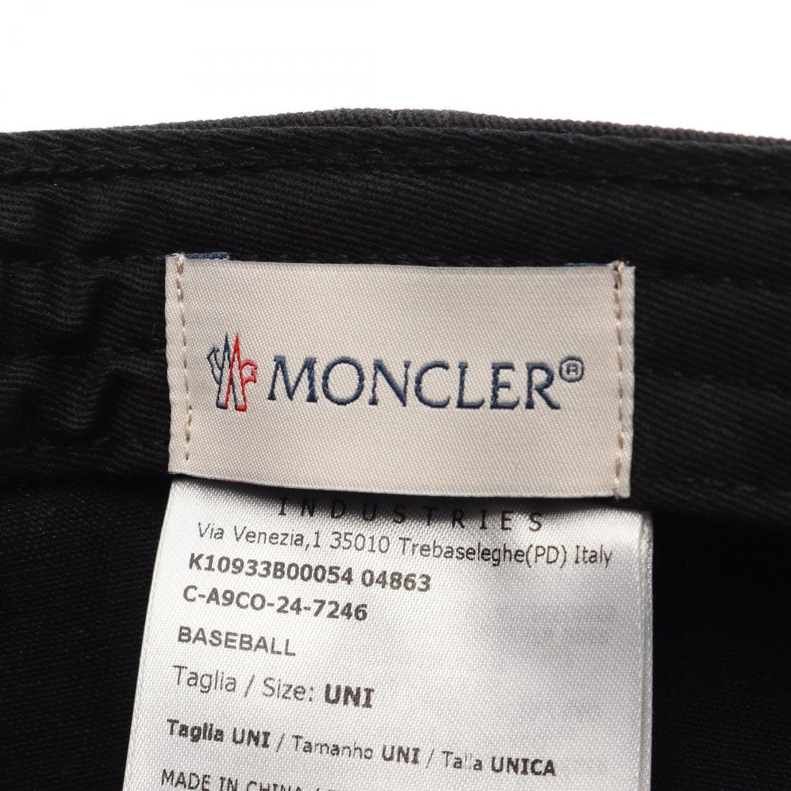 Moncler Cap Logo Embroidery Baseball Black Cap — view 4