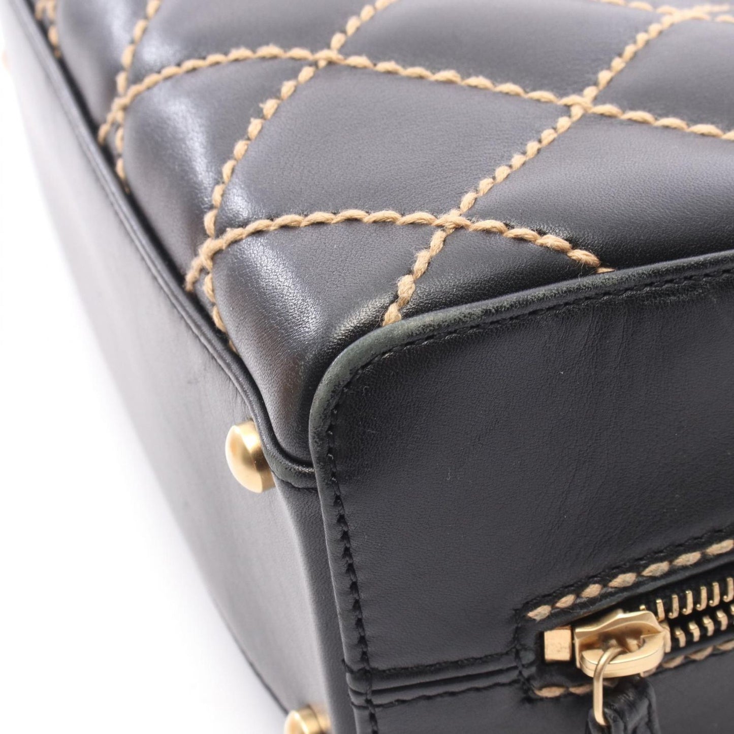 Chanel Handbag Wild Stitch Black Lambskin — view 9