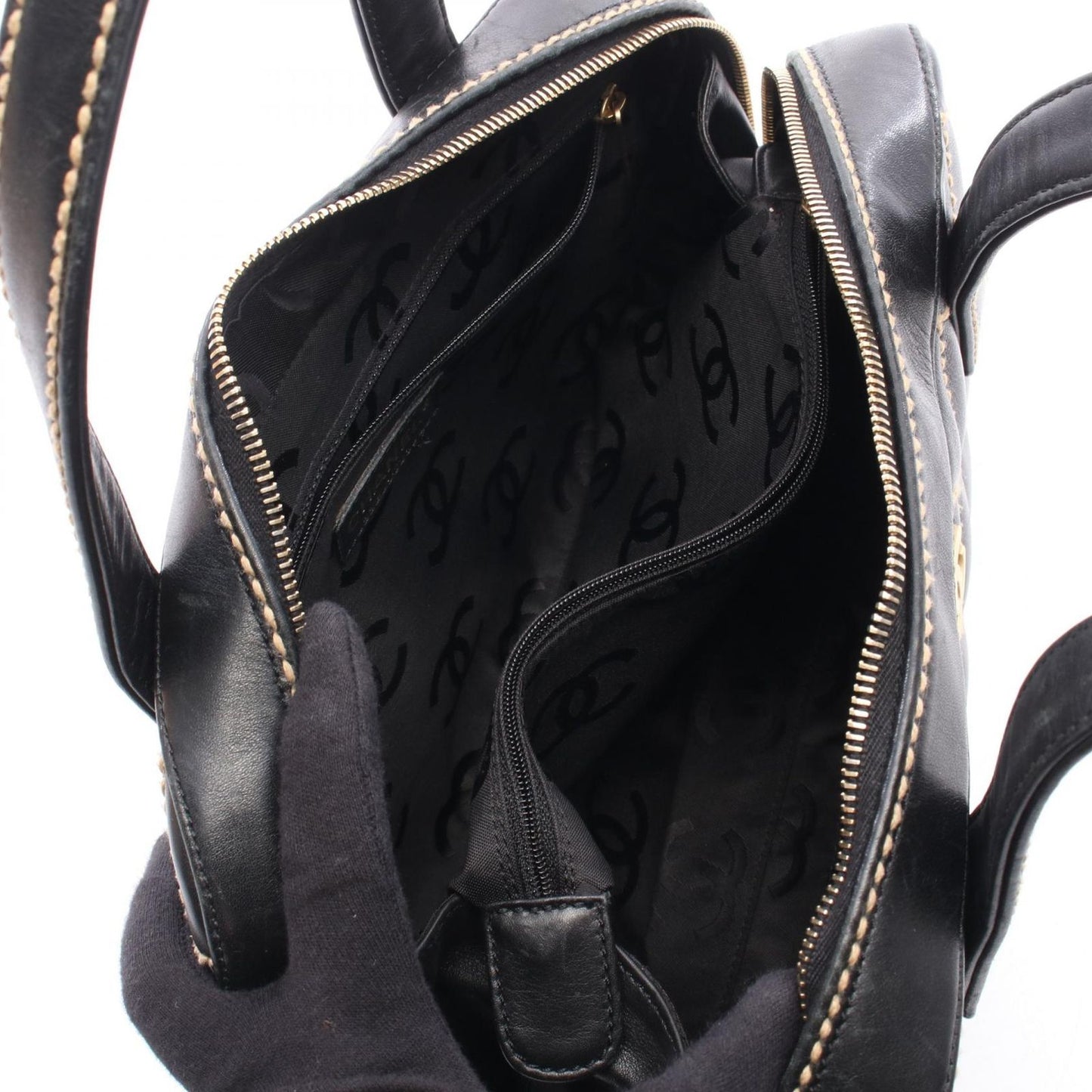 Chanel Handbag Wild Stitch Black Lambskin — view 3
