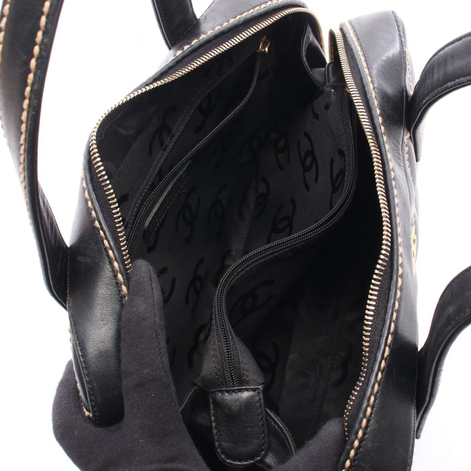 Chanel Handbag Wild Stitch Black Lambskin — view 3