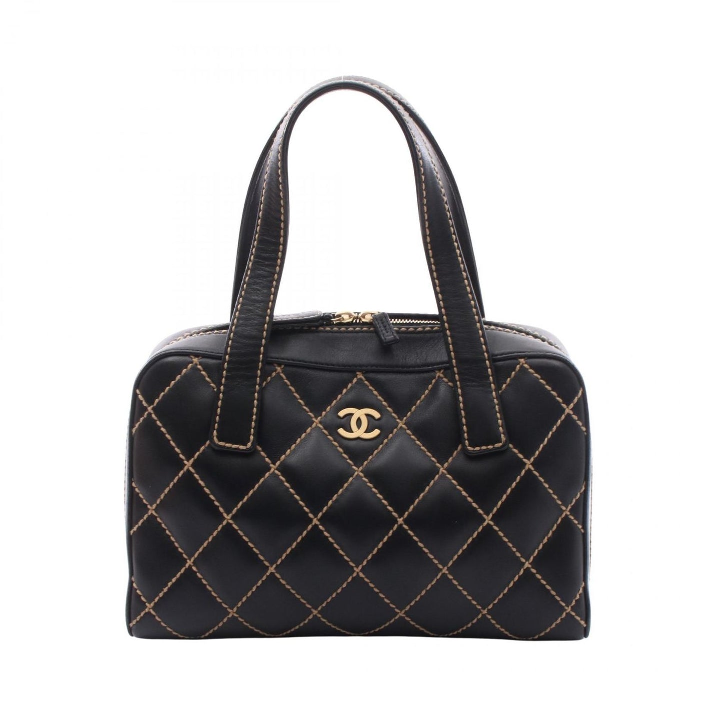 Chanel Handbag Wild Stitch Black Lambskin