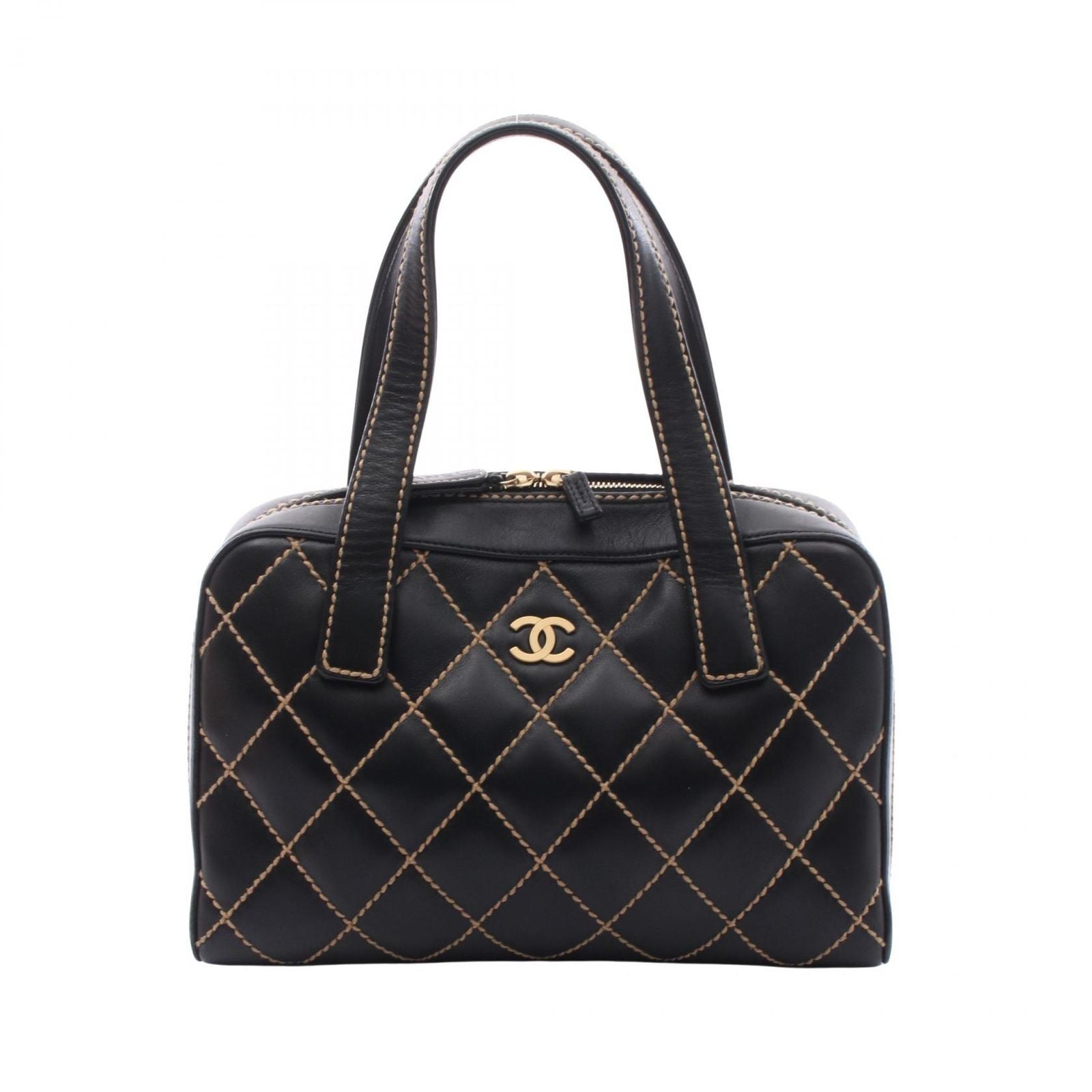 Chanel Handbag Wild Stitch Black Lambskin