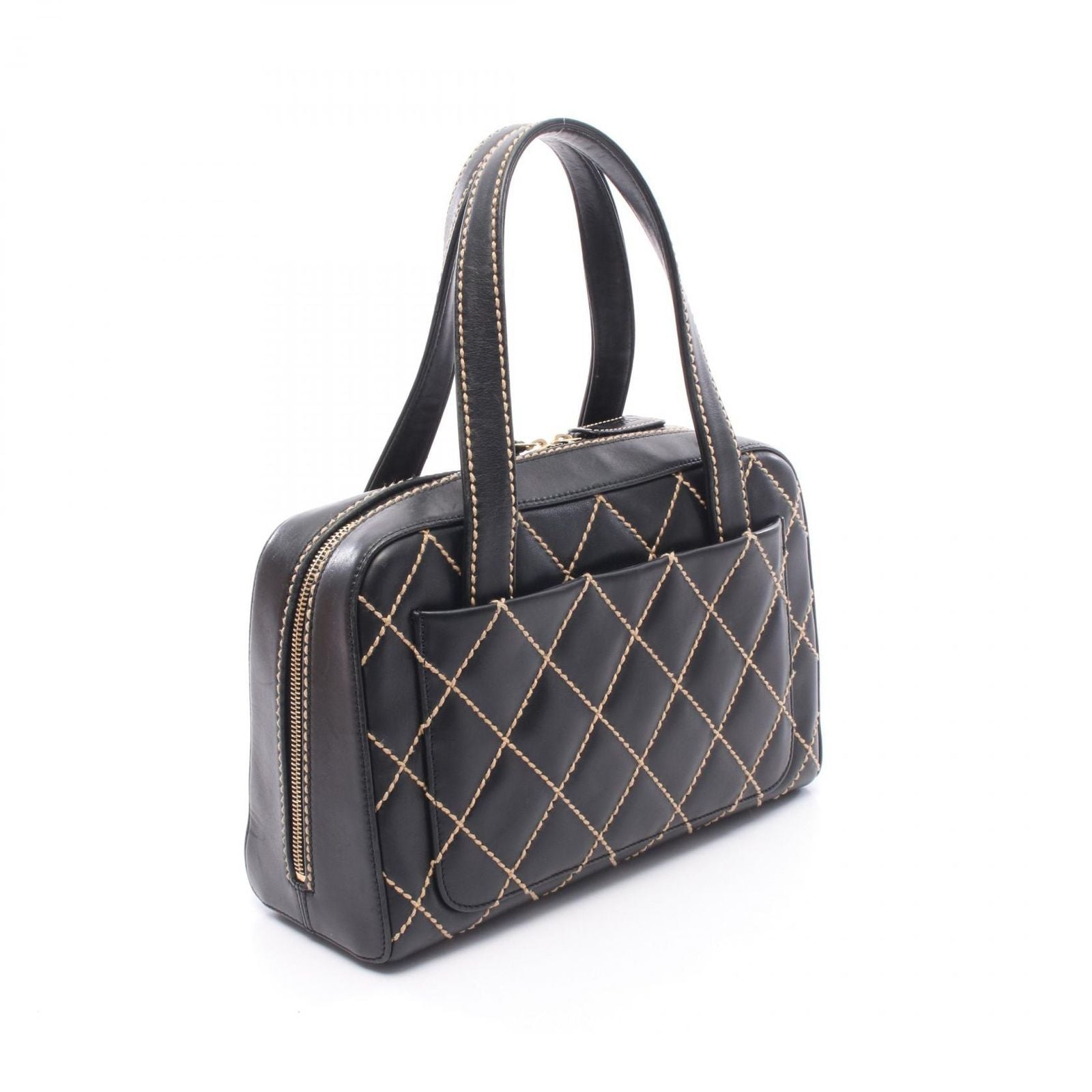 Chanel Handbag Wild Stitch Black Lambskin — view 2